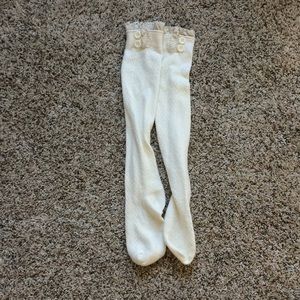 Knee high socks with buttons and lace